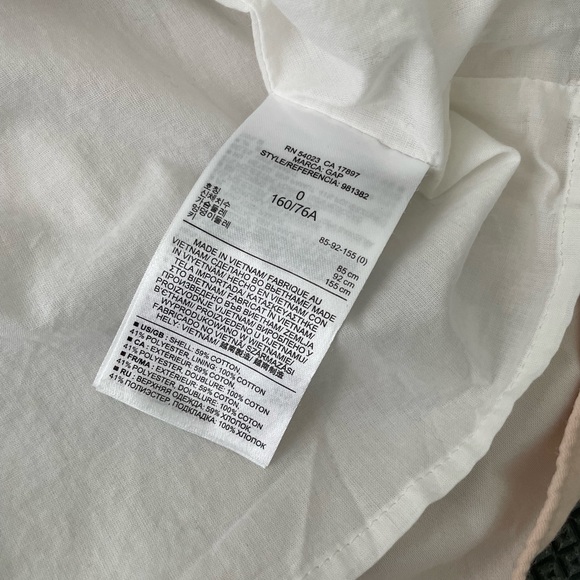 Gap Nude peachy Pink & white striped fit & flare summer dress size 0 - Picture 4 of 15